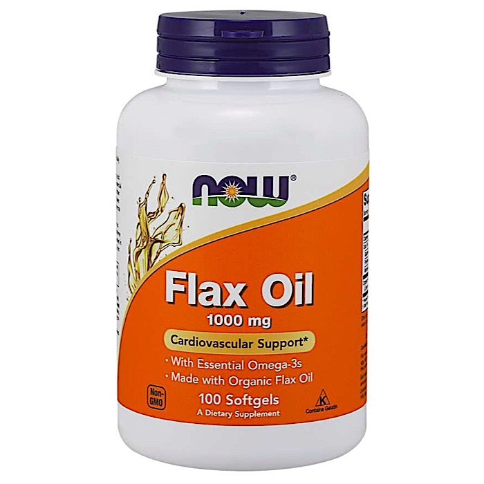 Now Foods, Flax Oil 1000 mg, 100 Softgels UPC 733739017703 | HiLife Vitamins