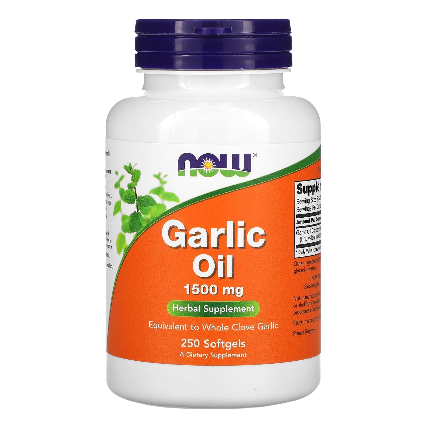 Now Foods, GARLIC OIL 1500mg, 250 Softgels UPC 733739017925 | HiLife Vitamins