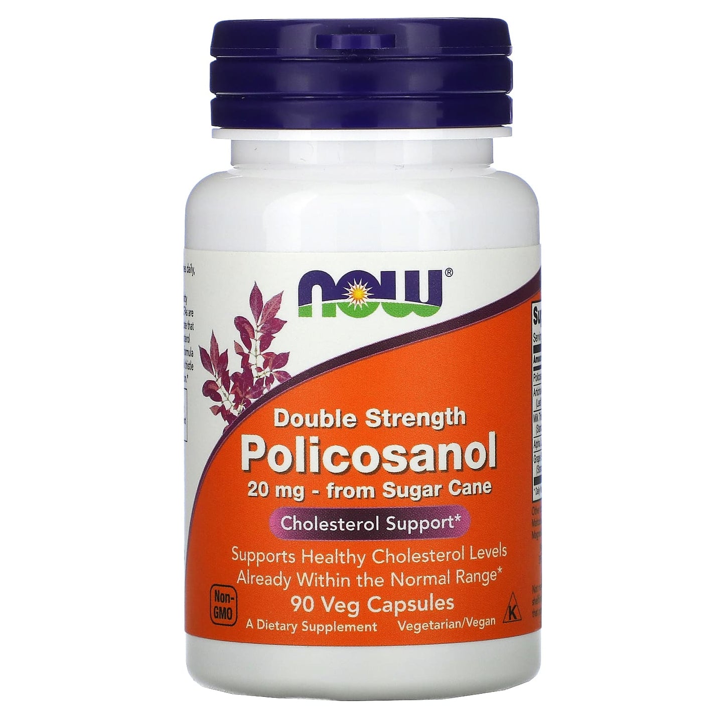 Now Foods, Policosanol 20 mg, 90 Veg Capsules UPC 733739018243 | HiLife Vitamins