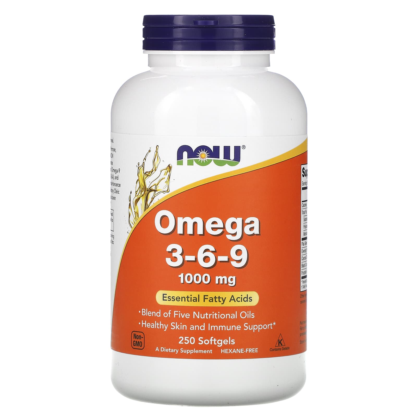Now Foods, Omega 3-6-9, 1,000 mg, 250 Softgels UPC 733739018373 | HiLife Vitamins