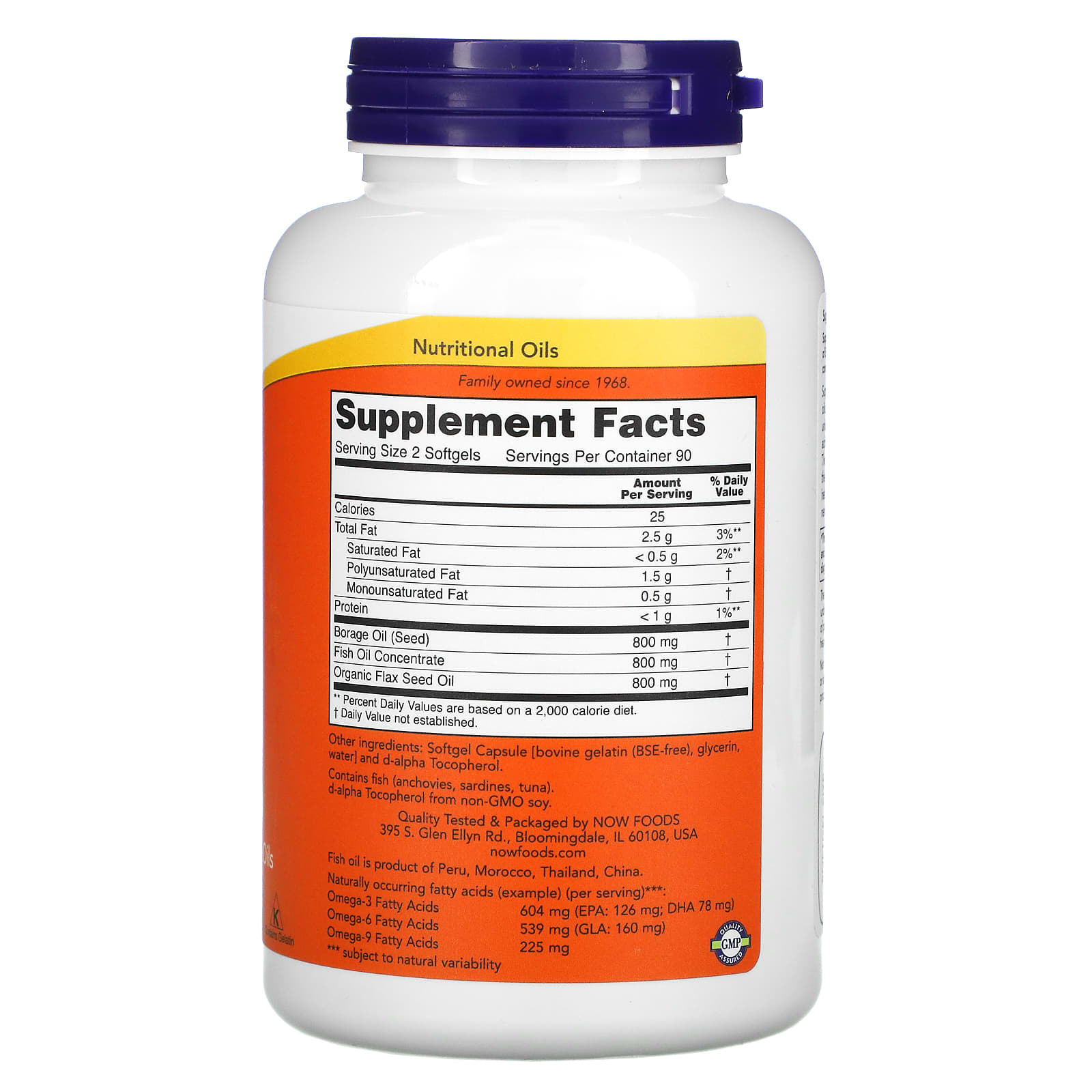 Now Foods, Super Omega 3-6-9, 1,200 mg, 180 Softgels UPC 733739018410 | HiLife Vitamins