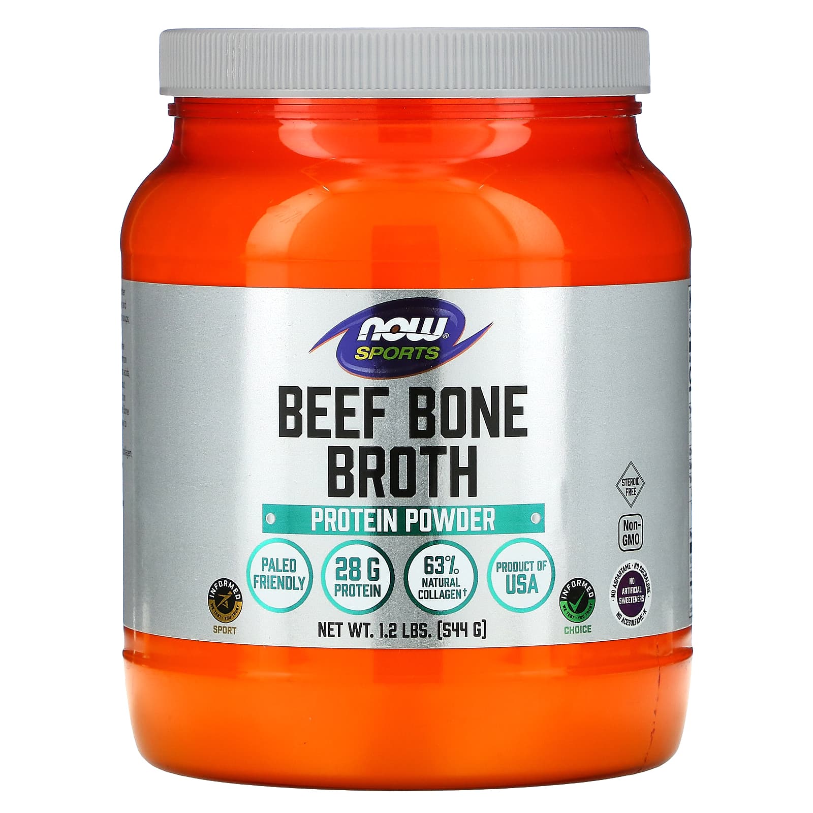 Now Foods, BEEF BONE BROTH PWD, 1.2 LB UPC 733739019608 | HiLife Vitamins