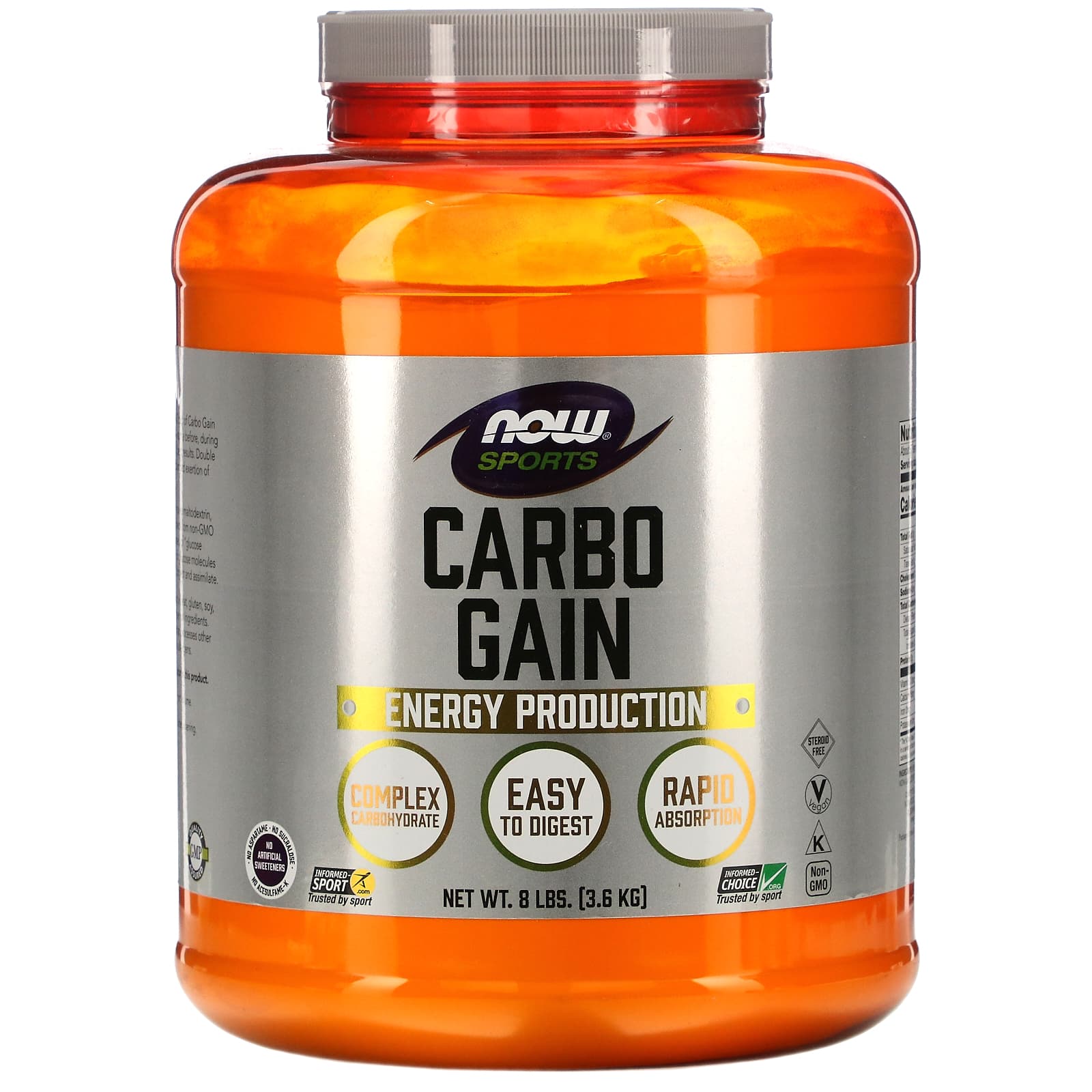 Now Foods, Carbo Gain 100% Complex Carbohydrate, 8 LB UPC 733739020239 | HiLife Vitamins