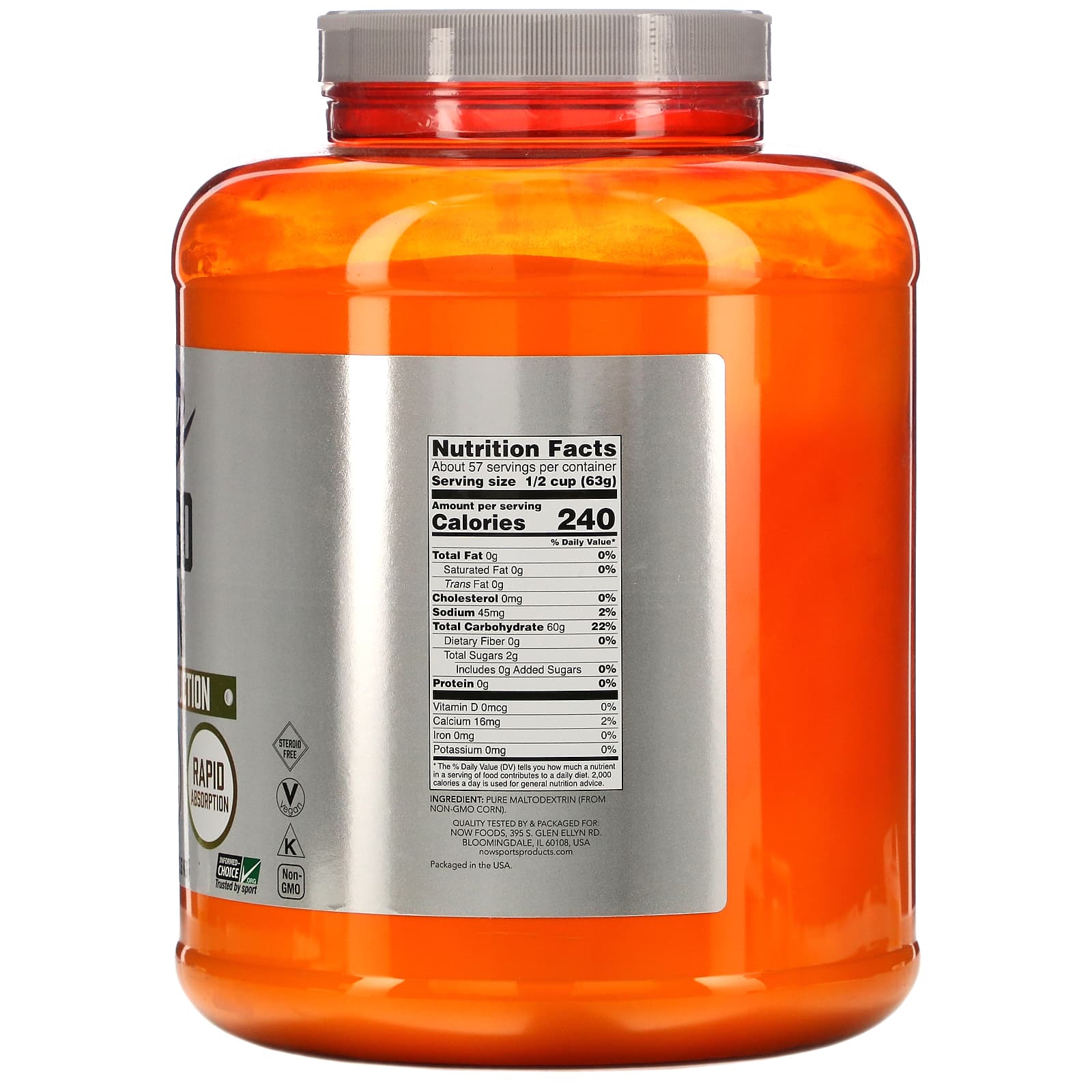 Now Foods, Carbo Gain 100% Complex Carbohydrate, 8 LB UPC 733739020239 | HiLife Vitamins