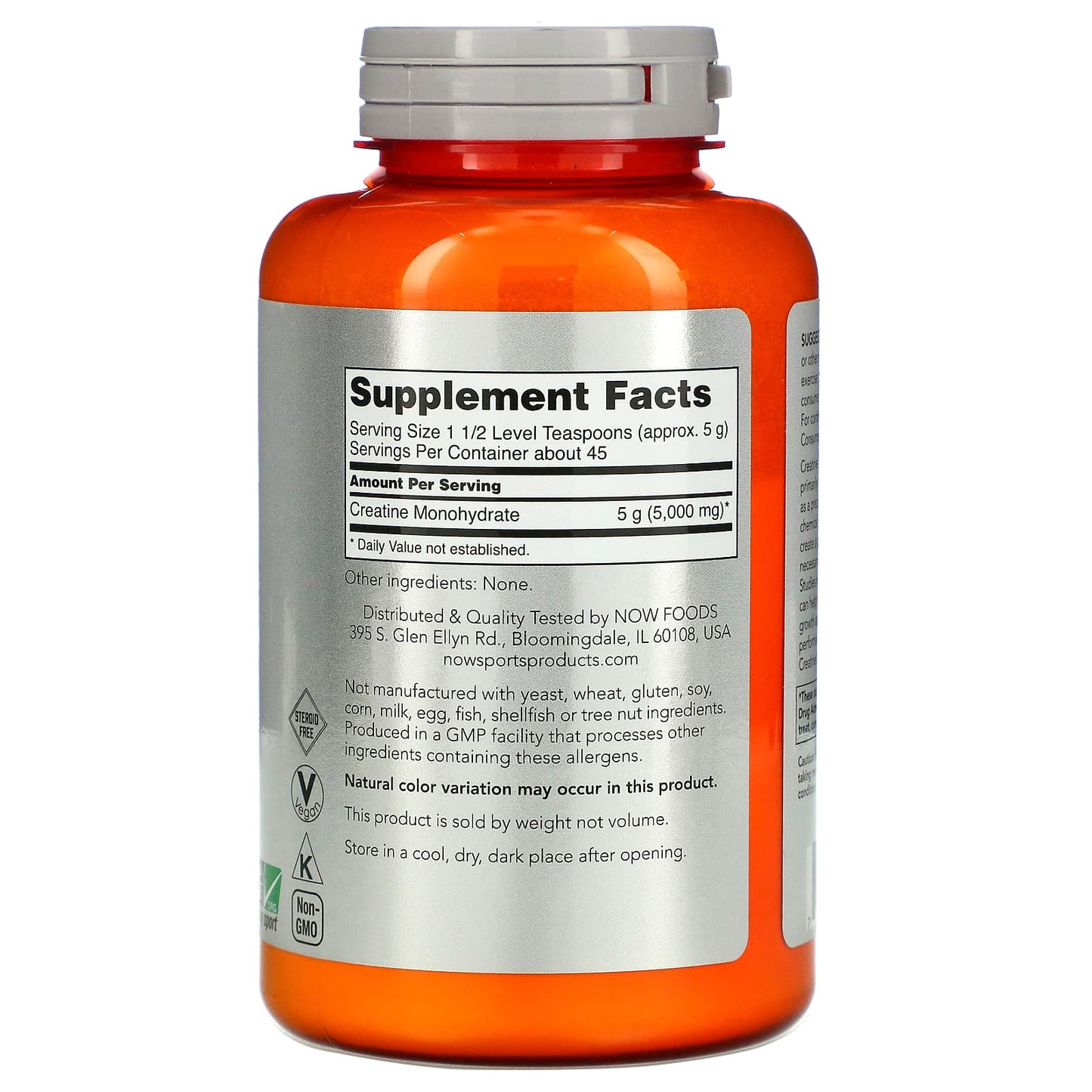 Now Foods, Creatine, 8 OZ Powder UPC 733739020307 | HiLife Vitamins