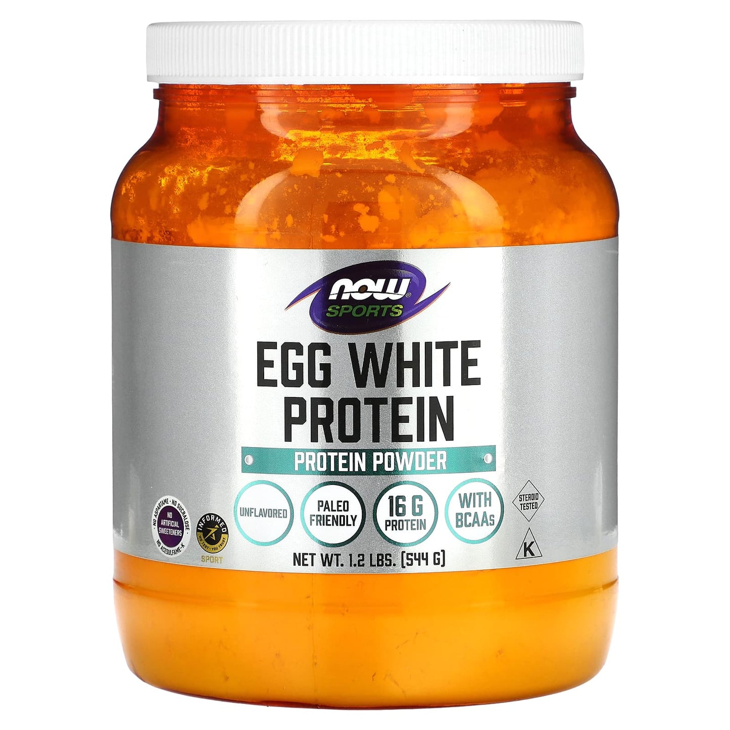 Now Foods, Egg White W/Biotin, 1.2 lbs Powder UPC 733739020406 | HiLife Vitamins