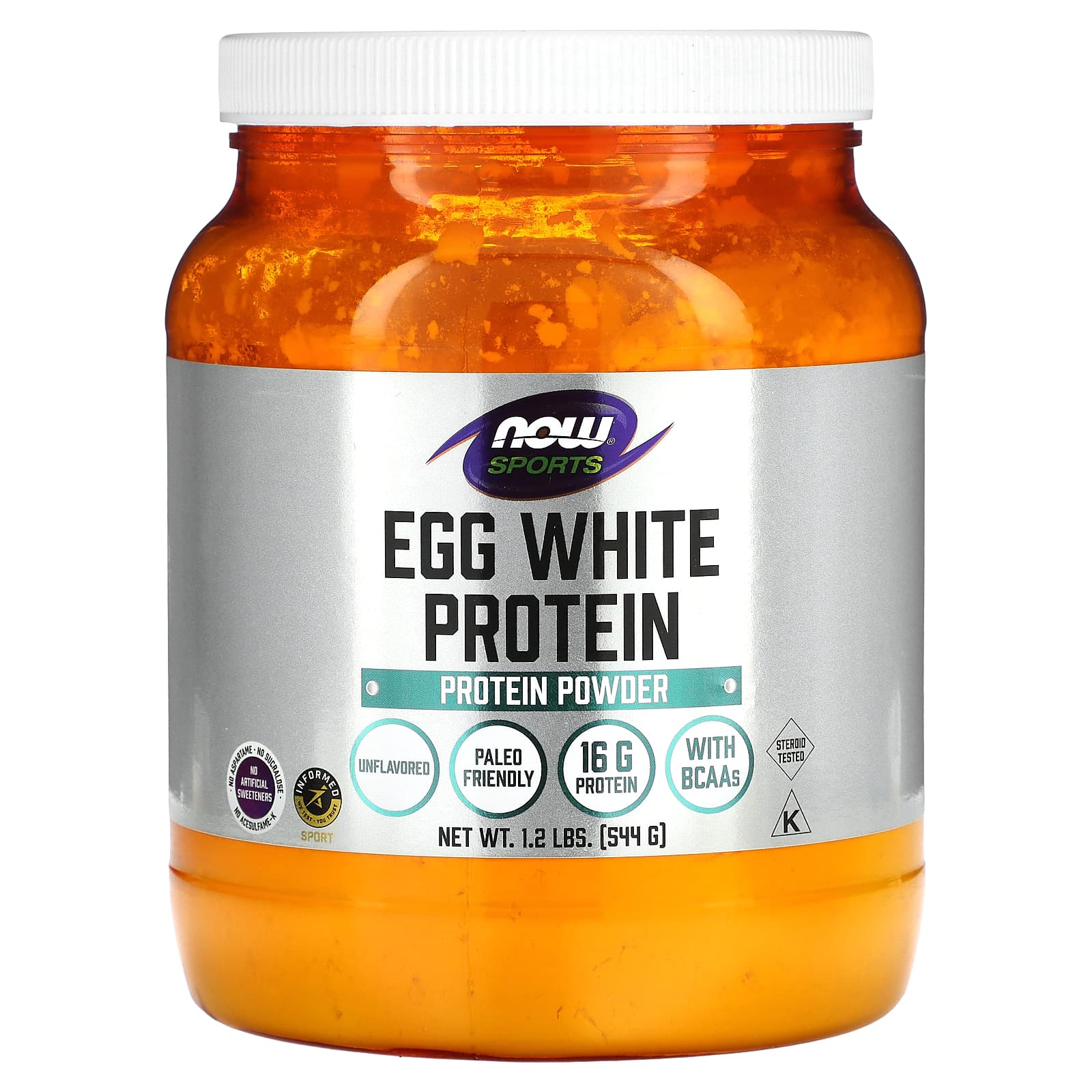 Now Foods, Egg White W/Biotin, 1.2 lbs Powder UPC 733739020406 | HiLife Vitamins