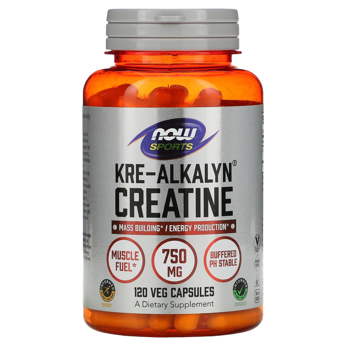 Now Foods, Kre-Alkalyn Creatine 750 mg, 120 Capsules UPC 733739020550 | HiLife Vitamins
