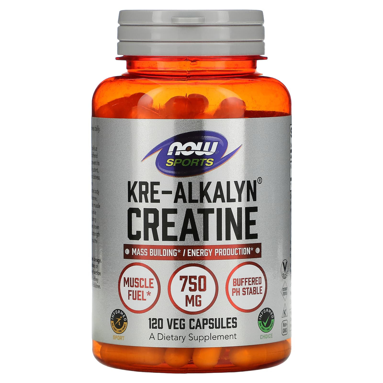 Now Foods, Kre-Alkalyn Creatine 750 mg, 120 Capsules UPC 733739020550 | HiLife Vitamins