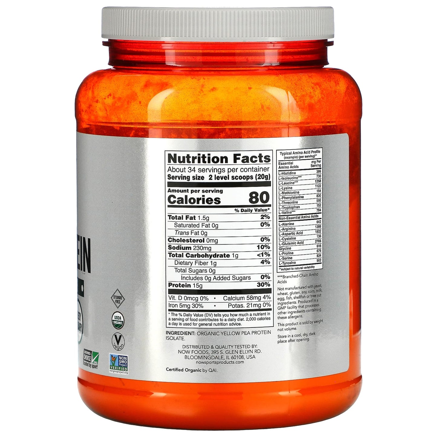Now Foods, ORGANIC PEA PROTEIN, 1.5 LB UPC 733739021083 | HiLife Vitamins