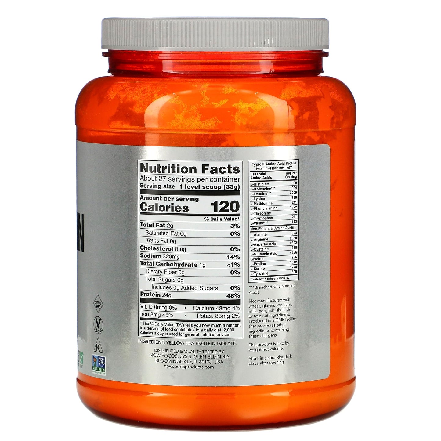 Now Foods, Pea Protein Powder, 2 Lb UPC 733739021359 | HiLife Vitamins