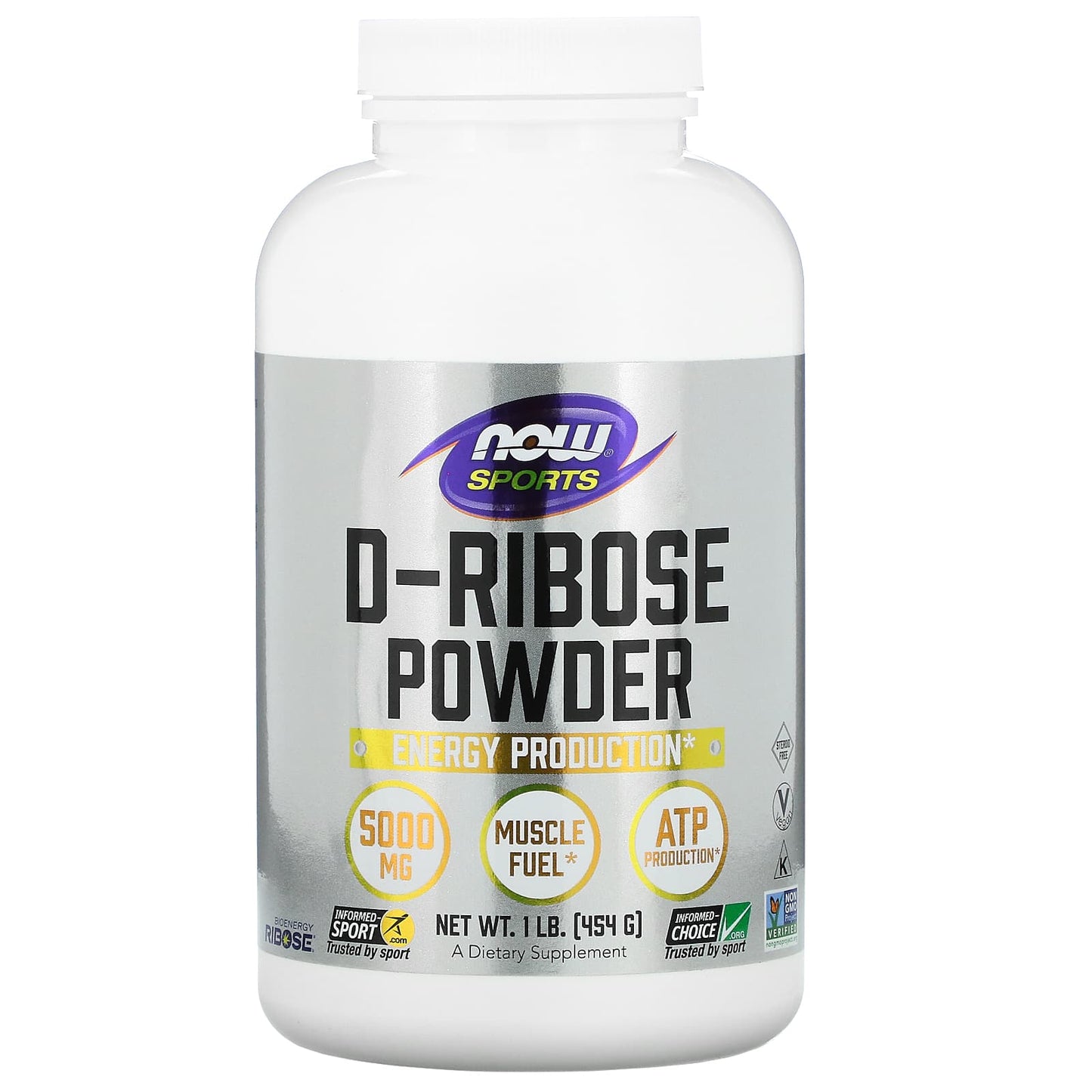 Now Foods, D-Ribose Powder 100% Pure, 1 Powder UPC 733739021373 | HiLife Vitamins