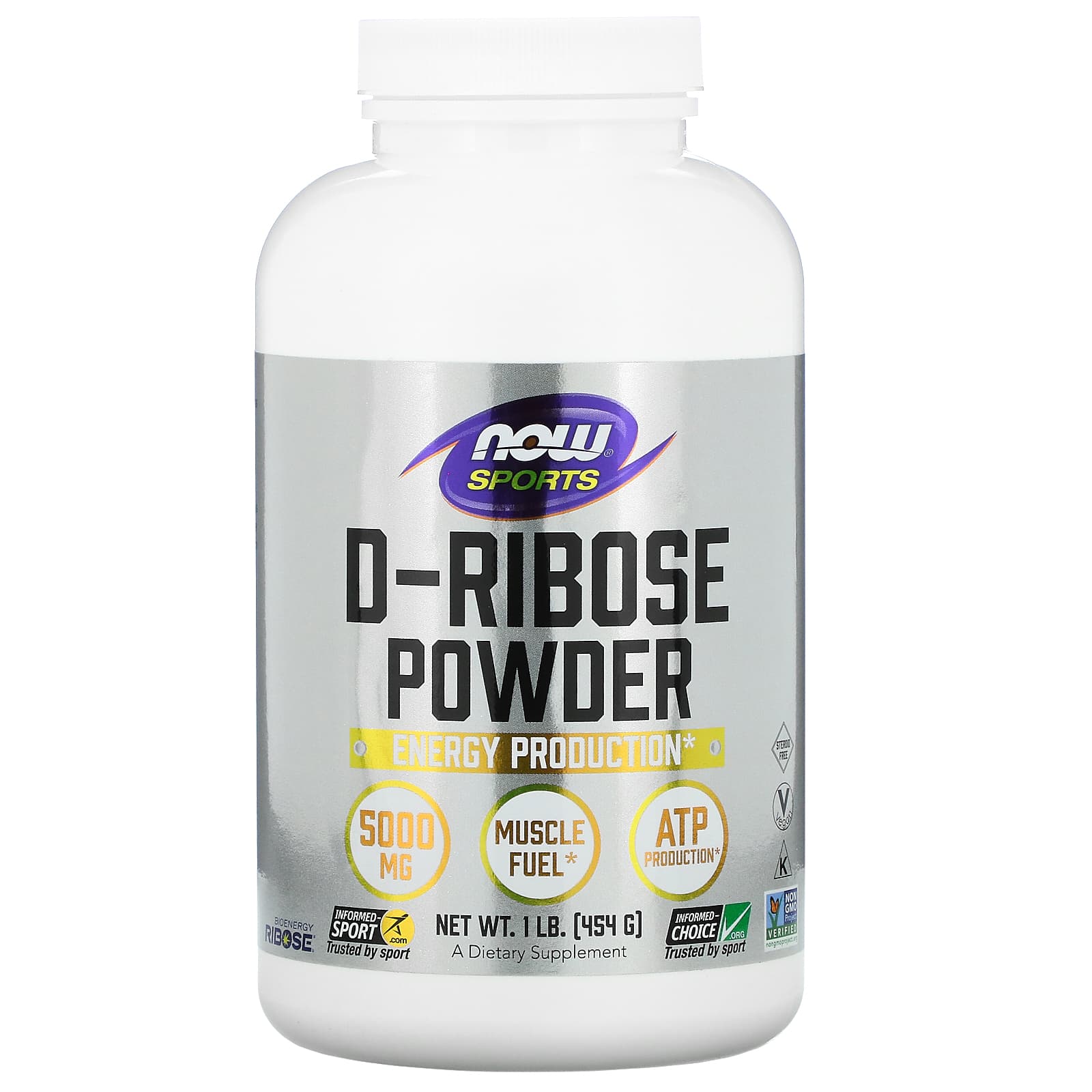 Now Foods, D-Ribose Powder 100% Pure, 1 Powder UPC 733739021373 | HiLife Vitamins
