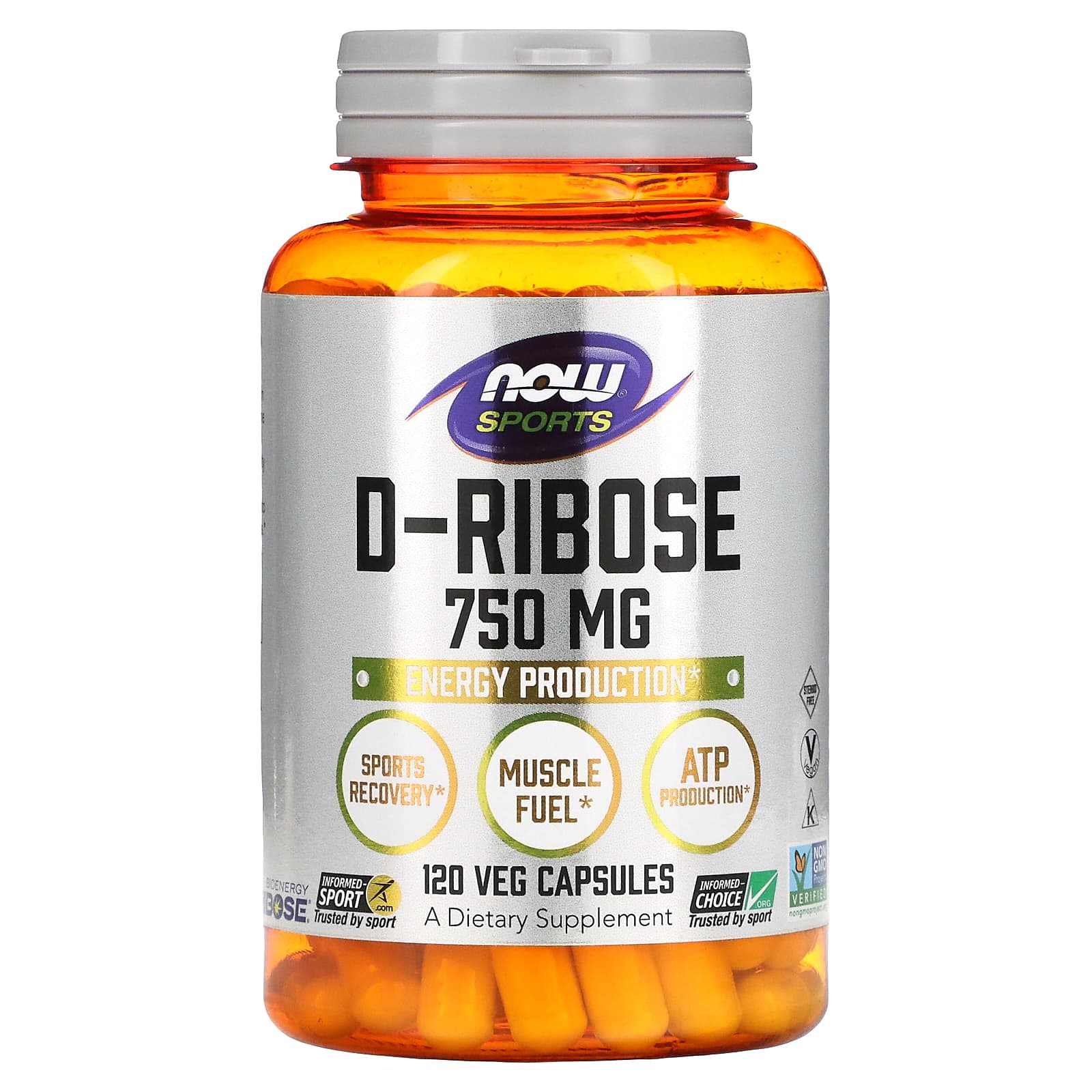 Now Foods, D-Ribose 750 mg, 120 Capsules UPC 733739021458 | HiLife Vitamins