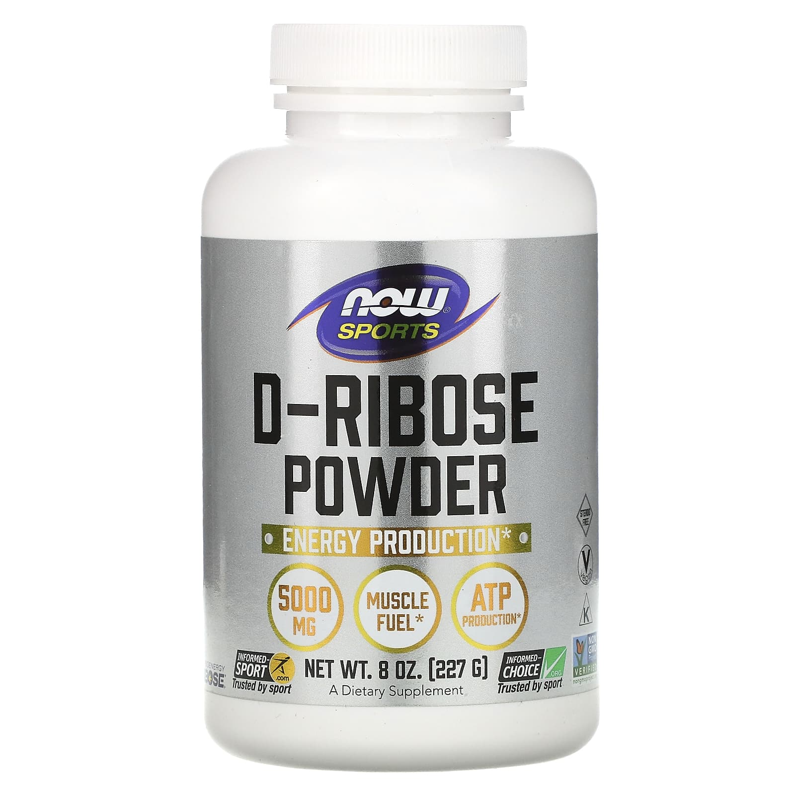 Now Foods, D-Ribose Pure, 8 OZ Powder UPC 733739021472 | HiLife Vitamins