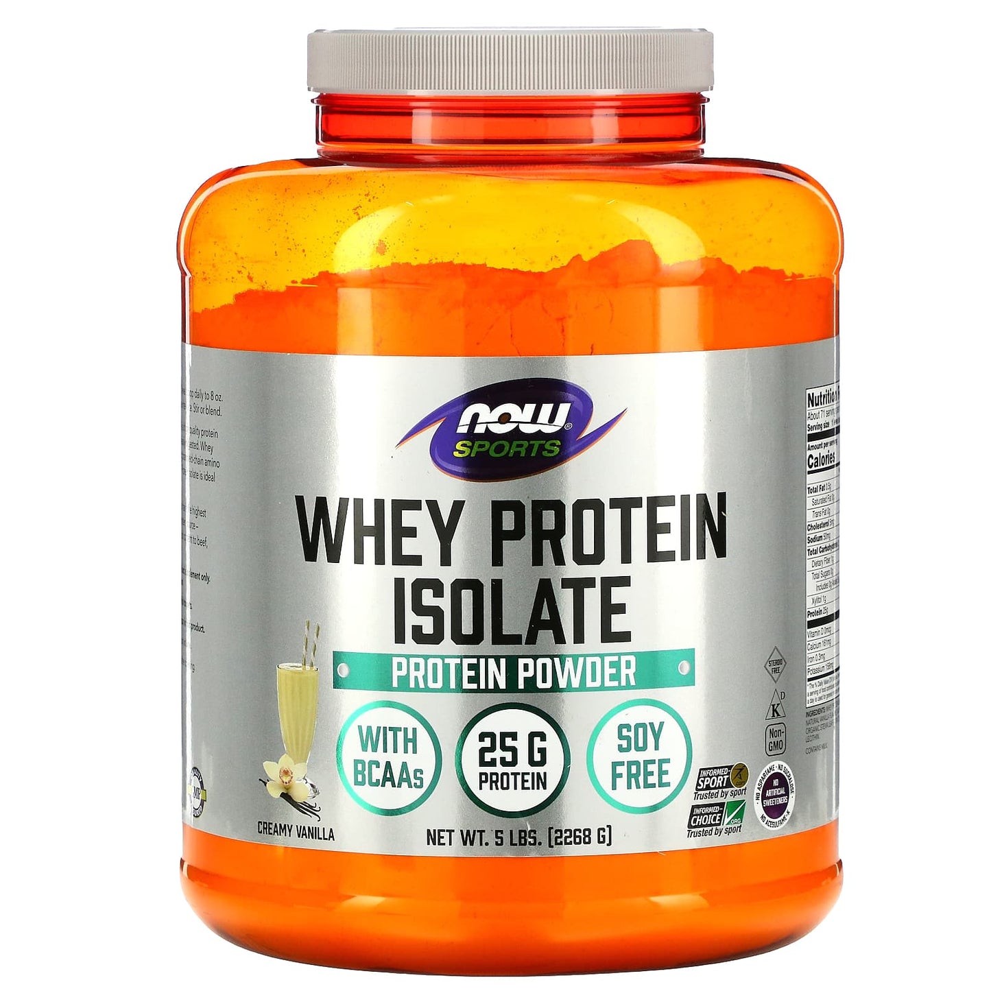 Now Foods, Whey Protein Isolate Powder Creamy Vanilla, 5 lbs UPC 733739021595 | HiLife Vitamins