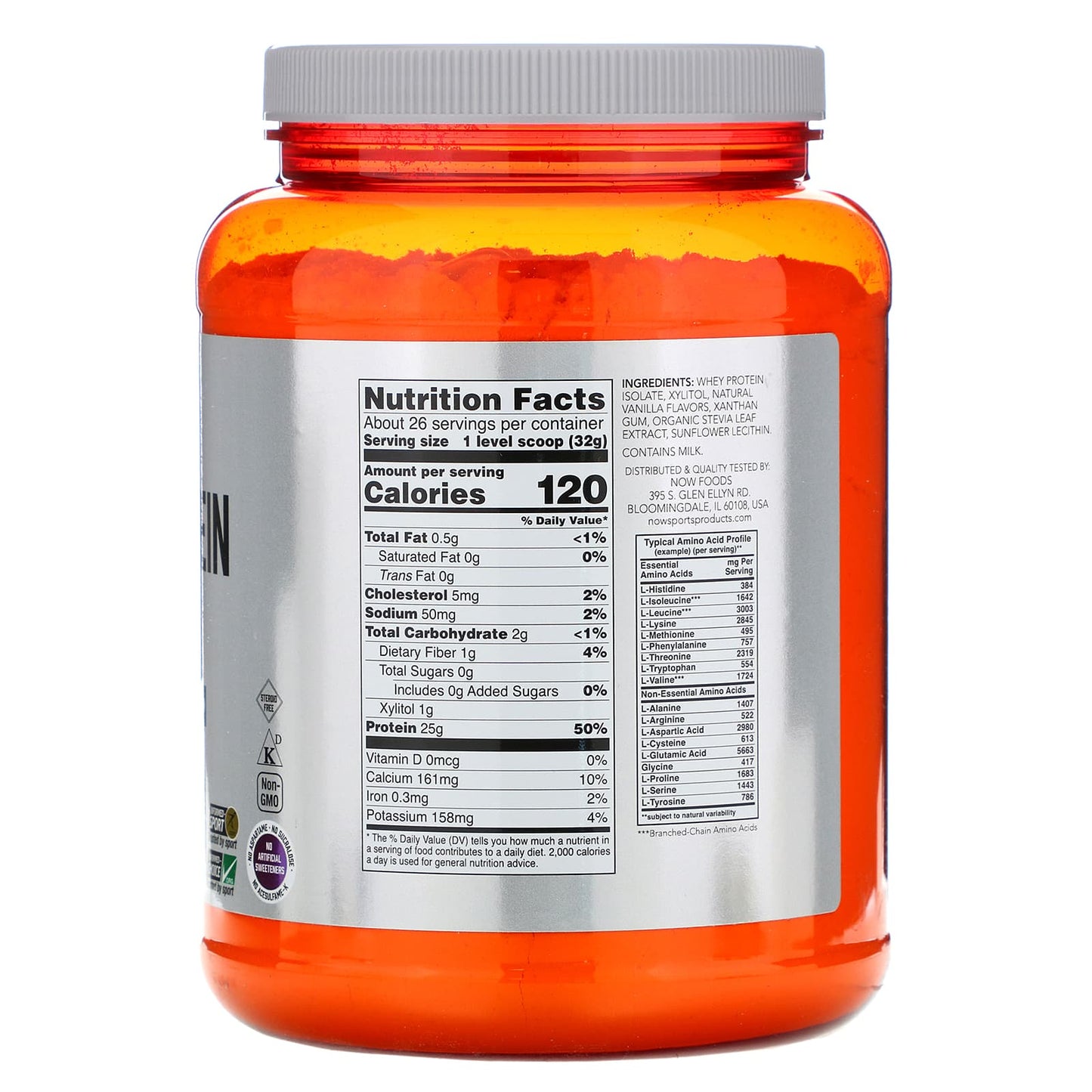 Now Foods, WHEY PROTEIN ISOLATE VANILLA, 1.8 Powder UPC 733739021601 | HiLife Vitamins