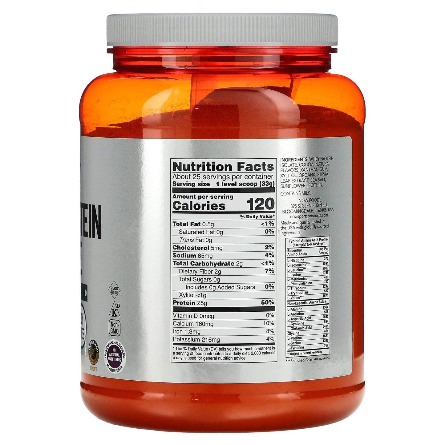 Now Foods, Whey Protein Isolate Dutch Chocolate Powder, 1.8 UPC 733739021625 | HiLife Vitamins