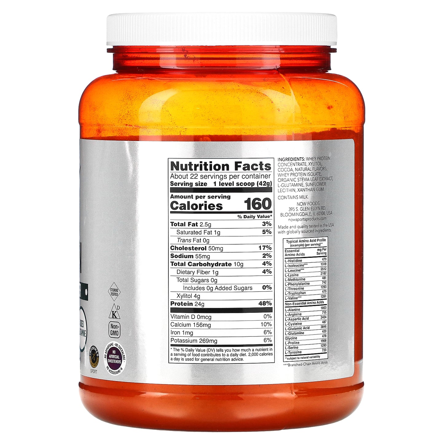 Now Foods, Whey Protein, Creamy Chocolate, 2 LBS Powder UPC 733739021809 | HiLife Vitamins