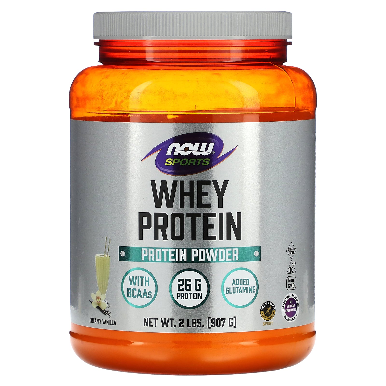 Now Foods, Whey Protein Powder, Creamy Vanilla, 2 LBS Powder UPC 733739021854 | HiLife Vitamins