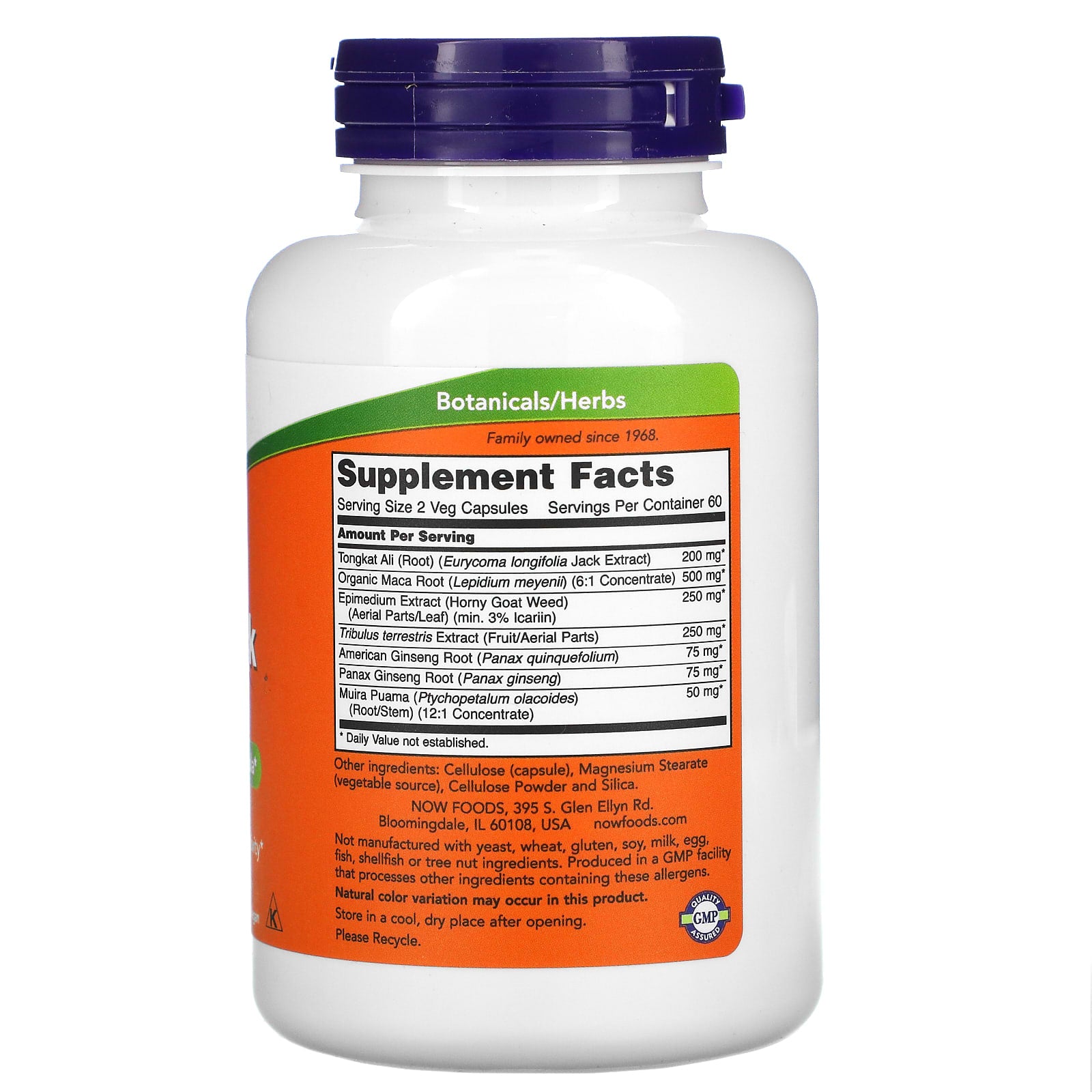 Now Foods, Testo Jack 200 Extra Strength, 120 Vegetarian Capsules UPC 733739021977 | HiLife Vitamins