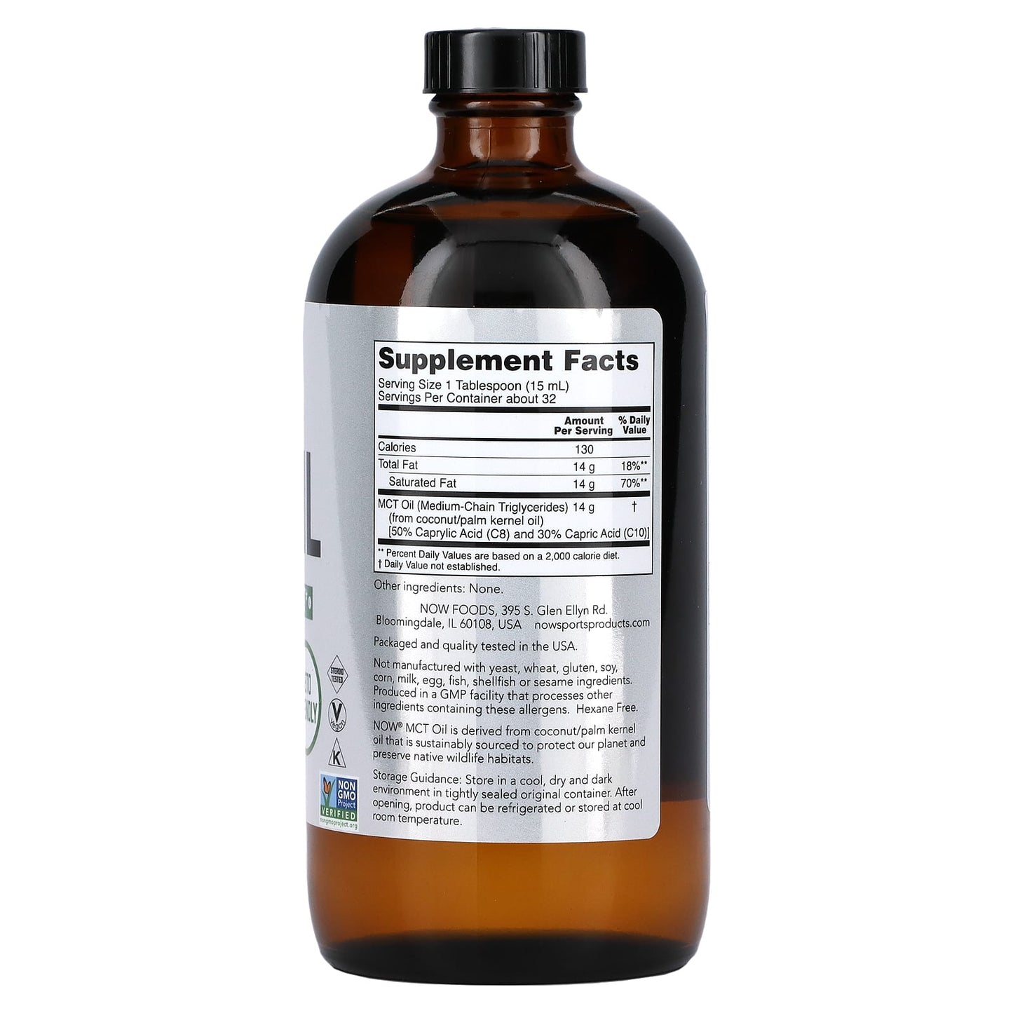 Now Foods, Mct Oil, FL OZ oil UPC 733739022110 | HiLife Vitamins