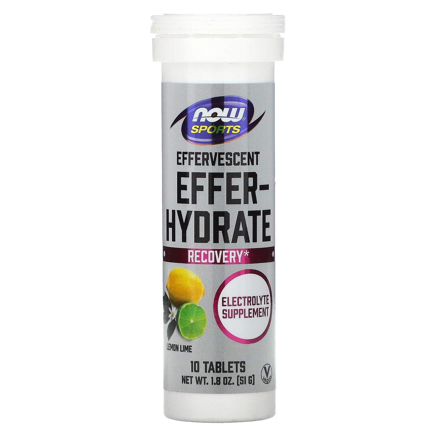Now Foods, EFFER-HYDRATE LEMON LIME 10, 10 PK UPC 733739022417 | HiLife Vitamins