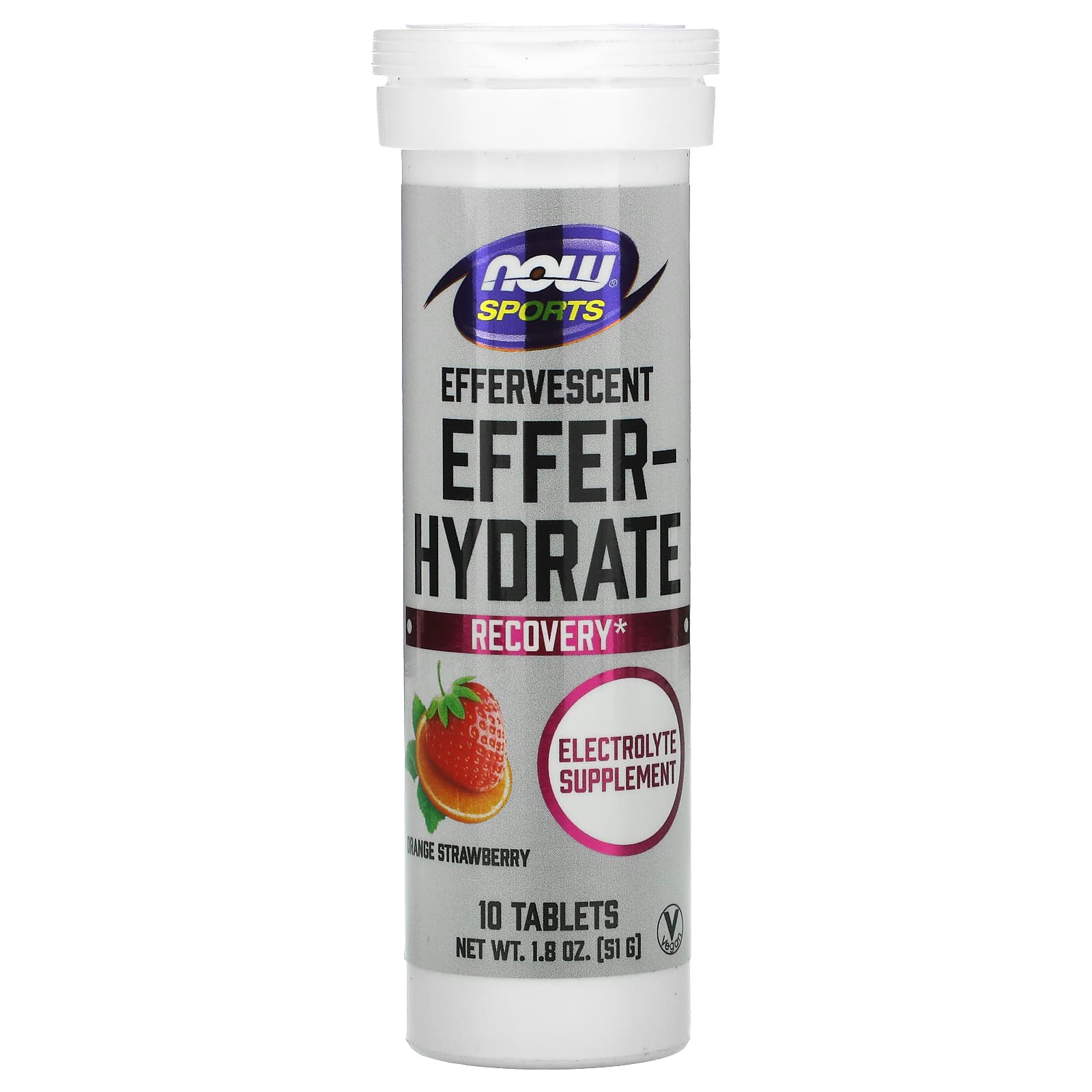 Now Foods, Effer Energy Recovery Orange/Strawberry, 1.8 oz UPC 733739022431 | HiLife Vitamins