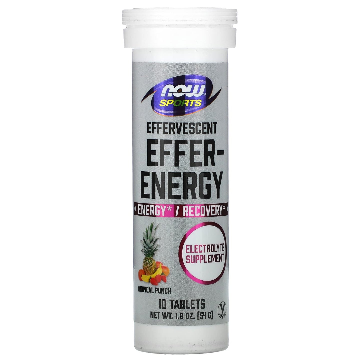 Now Foods, Effer Energy Recovery Tropical Punch, 10 Tablets UPC 733739022486 | HiLife Vitamins