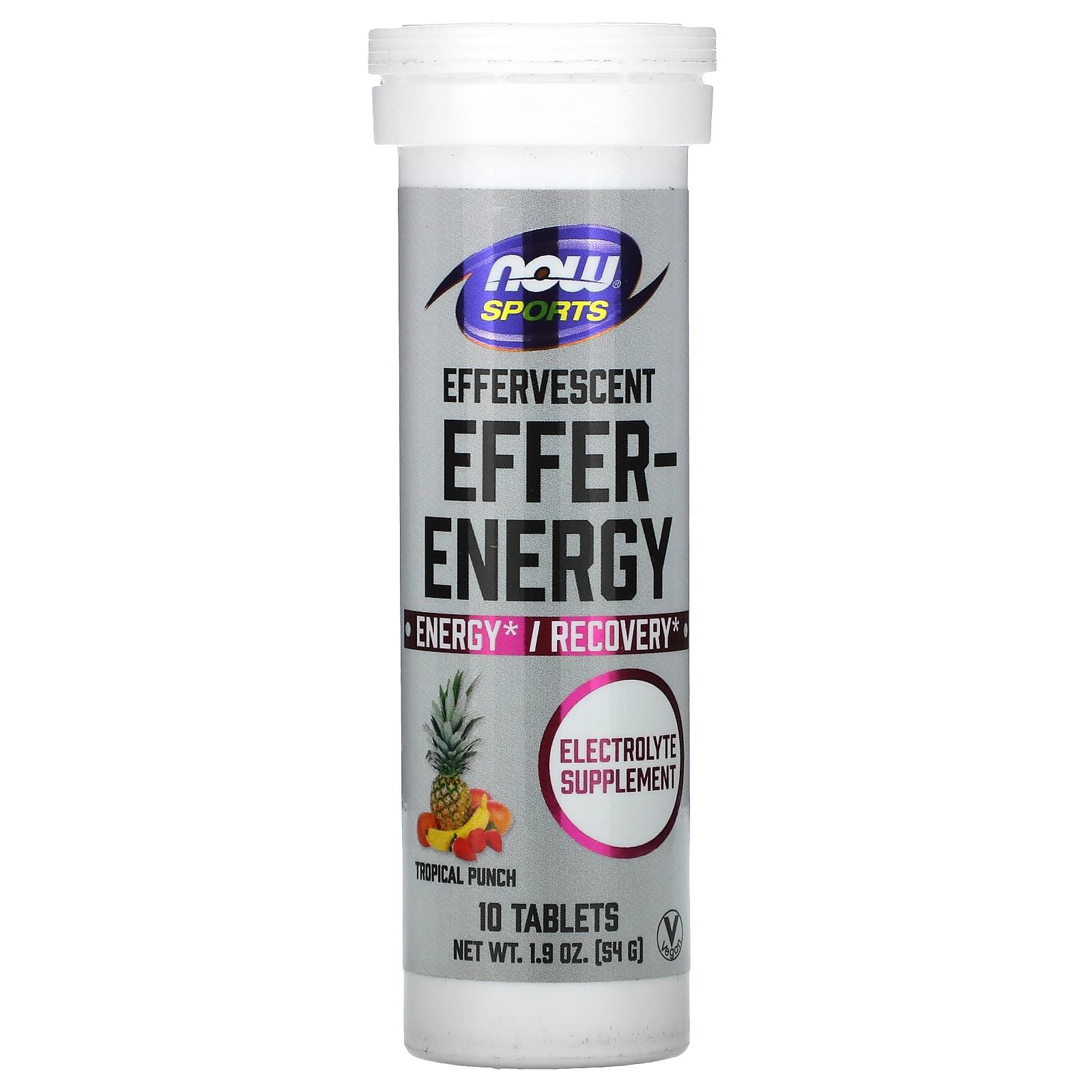 Now Foods, Effer Energy Recovery Tropical Punch, 10 Tablets UPC 733739022486 | HiLife Vitamins