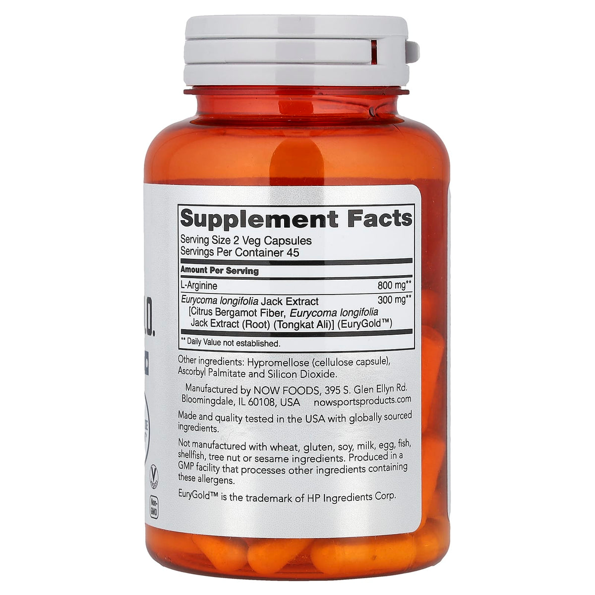 Now Foods, Sports, Testojack® N.O., 90 Veg Capsules UPC 733739022691 | Hilife Vitamins