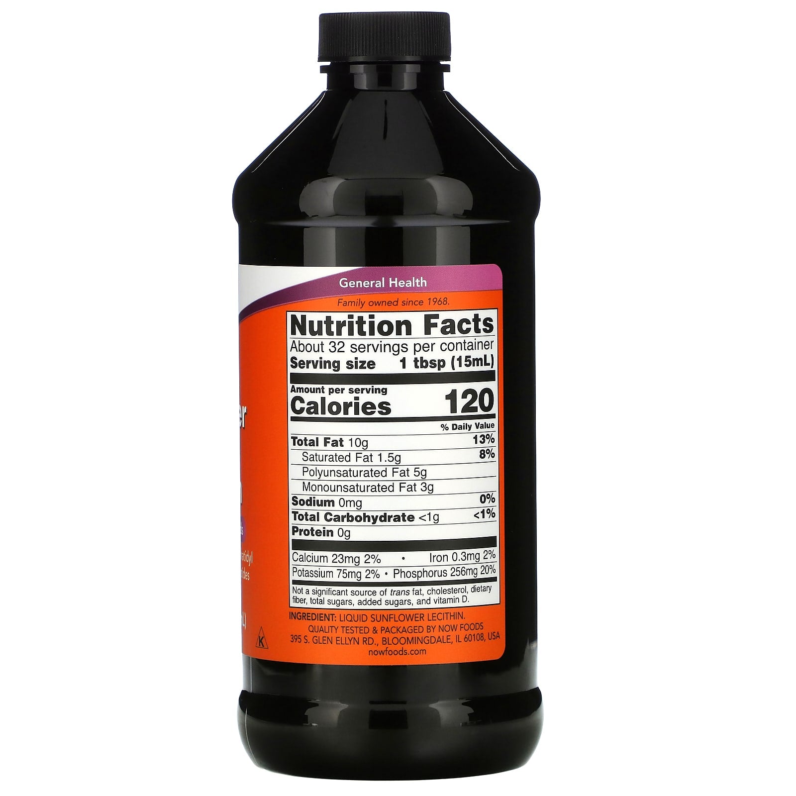 Now Foods, Sunflower Lecithin, 16 OZ Liquid UPC 733739023728 | HiLife Vitamins