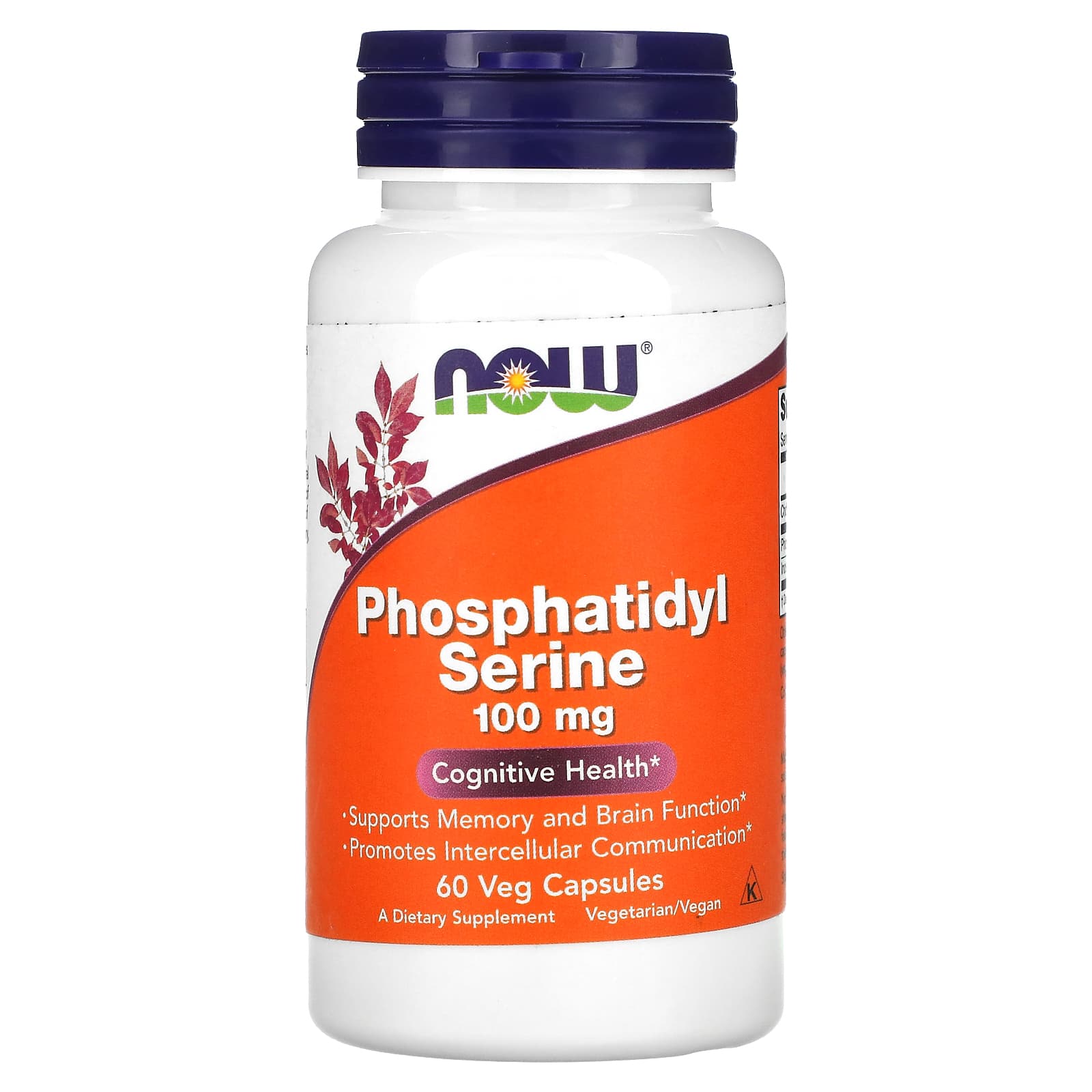 Now Foods, Phosphatidyl Serine 100 mg, 60 Veg Capsules UPC 733739023803 | HiLife Vitamins