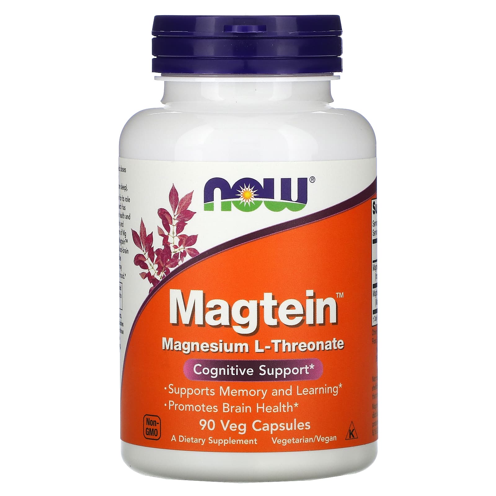 Now Foods, Magtein, 90 Veg Capsules UPC 733739023902 | HiLife Vitamins