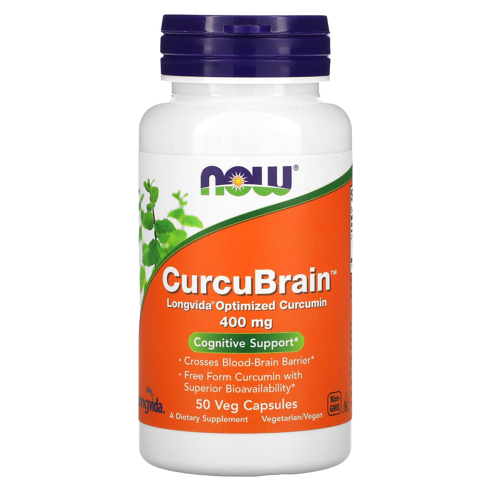 Now Foods, Curcubrain Longvida 400 Mg, 50 Vegetarian Capsules UPC 733739023957 | HiLife Vitamins