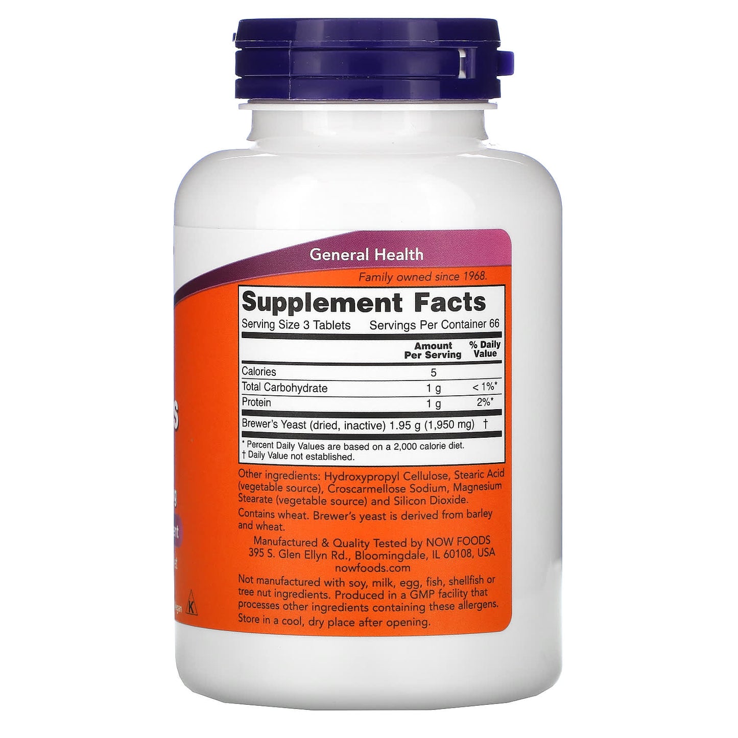 Now Foods, BREWERS YEAST 10 GR, 200 Tablets UPC 733739024107 | HiLife Vitamins