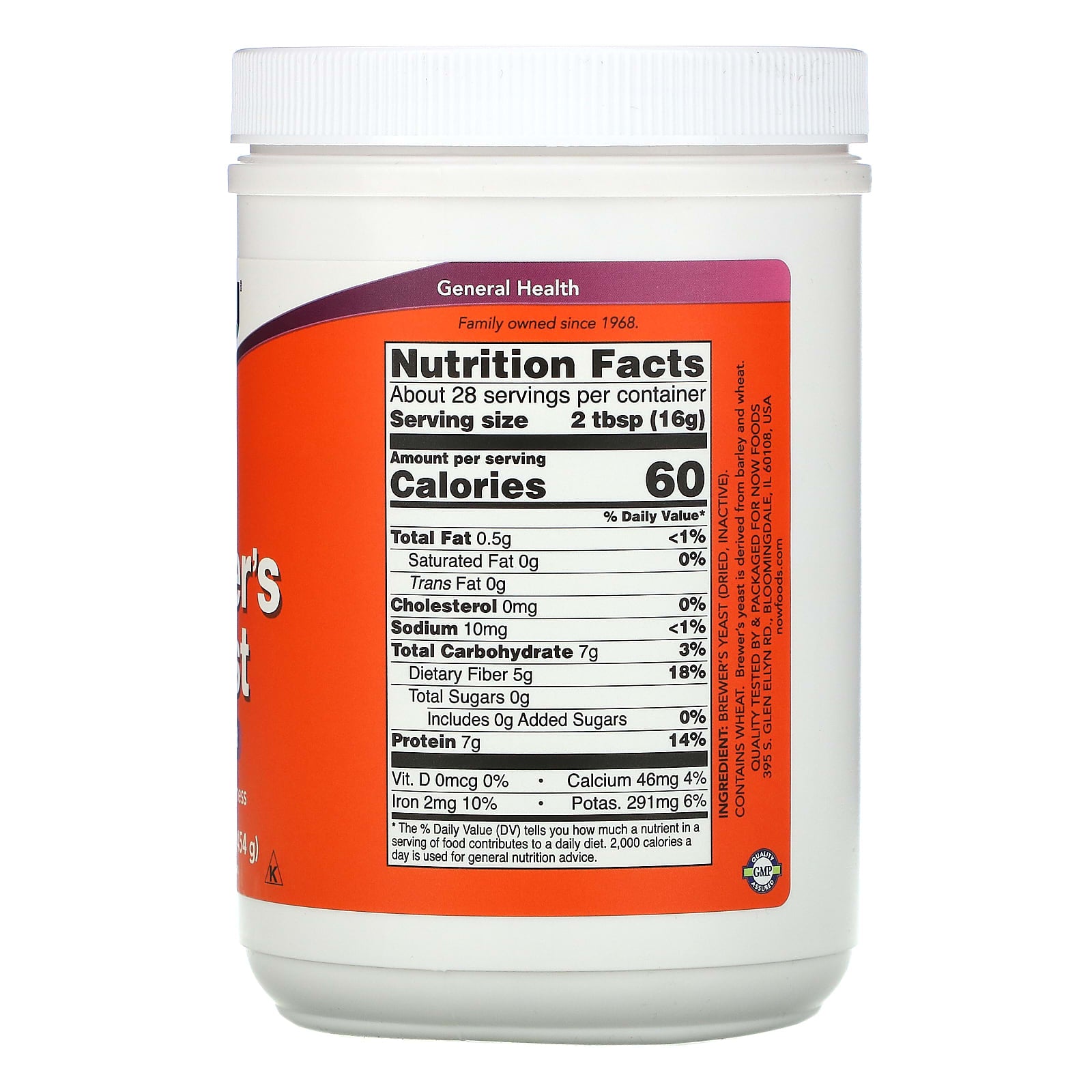 Now Foods, BREWERS YEAST PWD, 1 Powder UPC 733739024206 | HiLife Vitamins