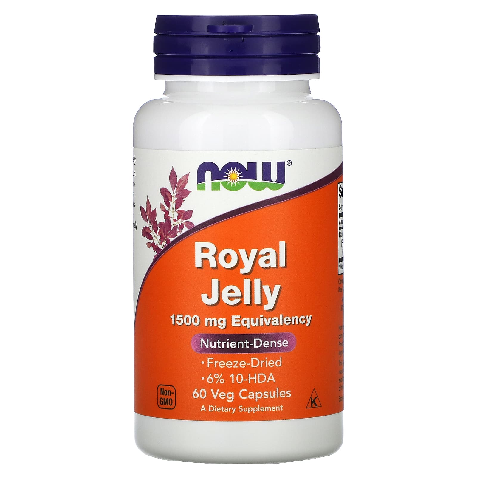 Now Foods, Royal Jelly 1500 mg, 60 CAPS UPC 733739025654 | HiLife Vitamins