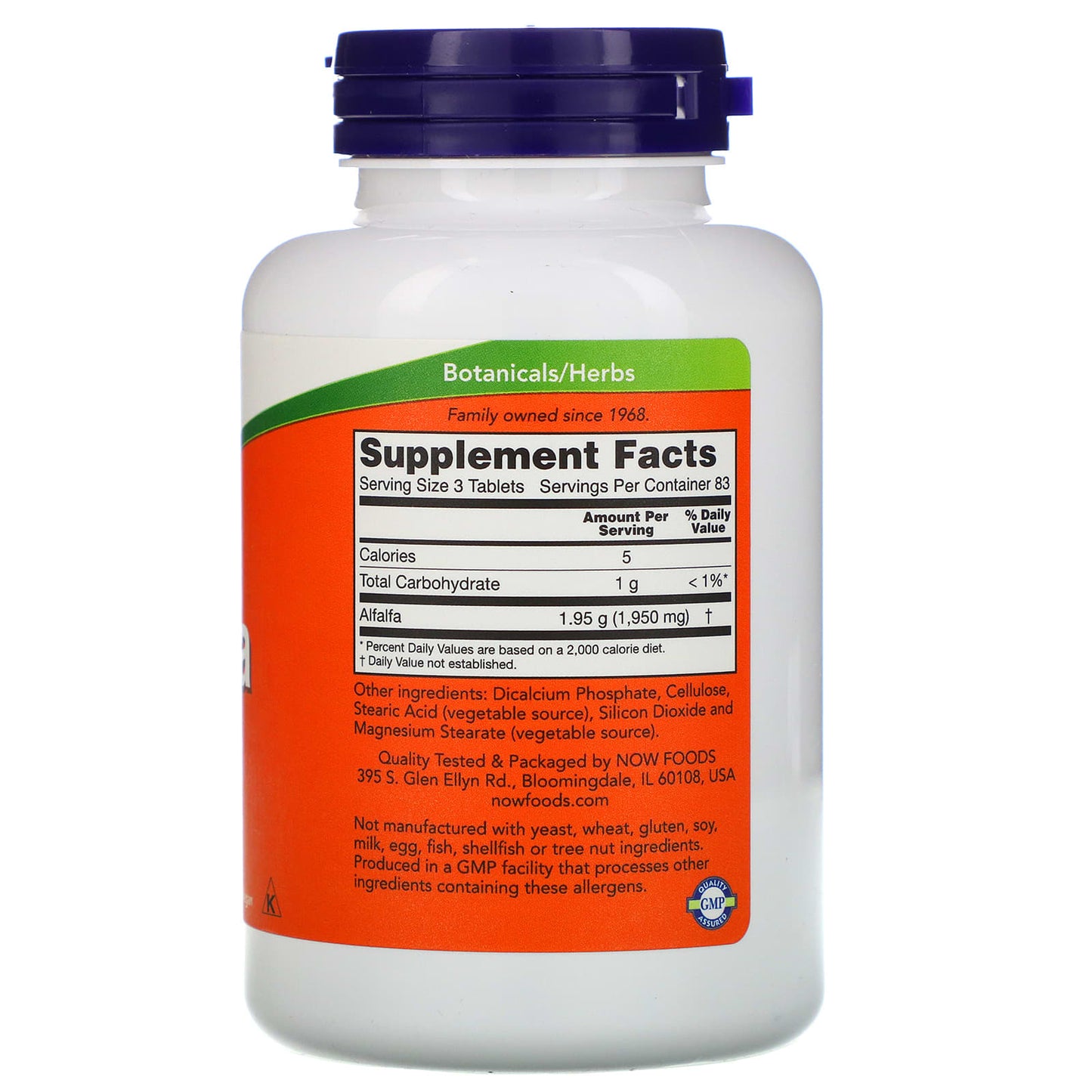 Now Foods, ALFALFA 10 GRAIN, 250 Tablets UPC 733739026200 | HiLife Vitamins