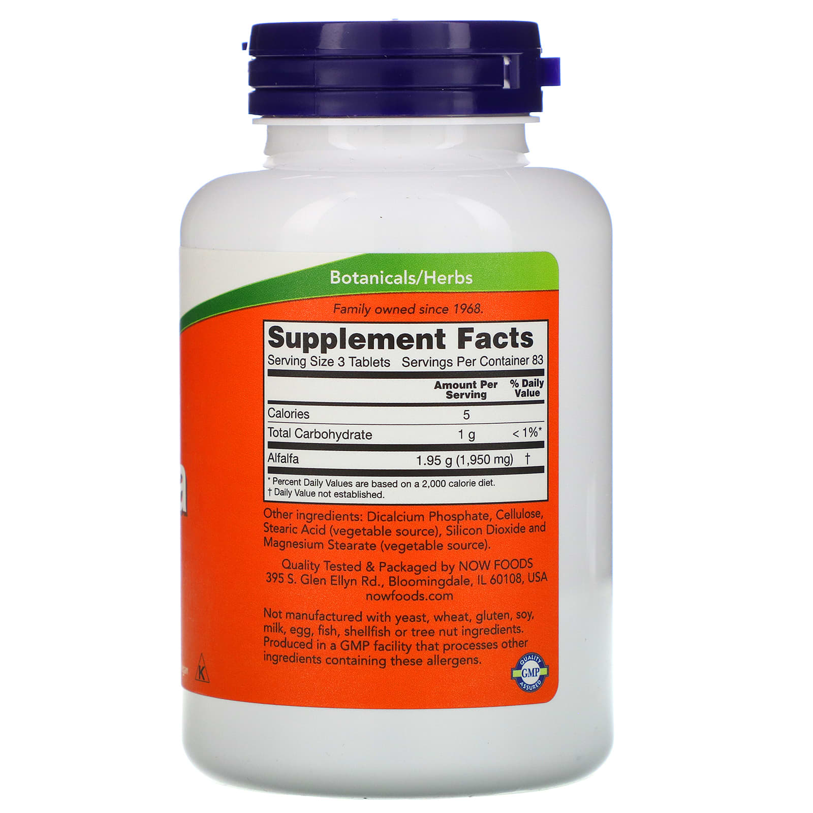 Now Foods, ALFALFA 10 GRAIN, 250 Tablets UPC 733739026200 | HiLife Vitamins