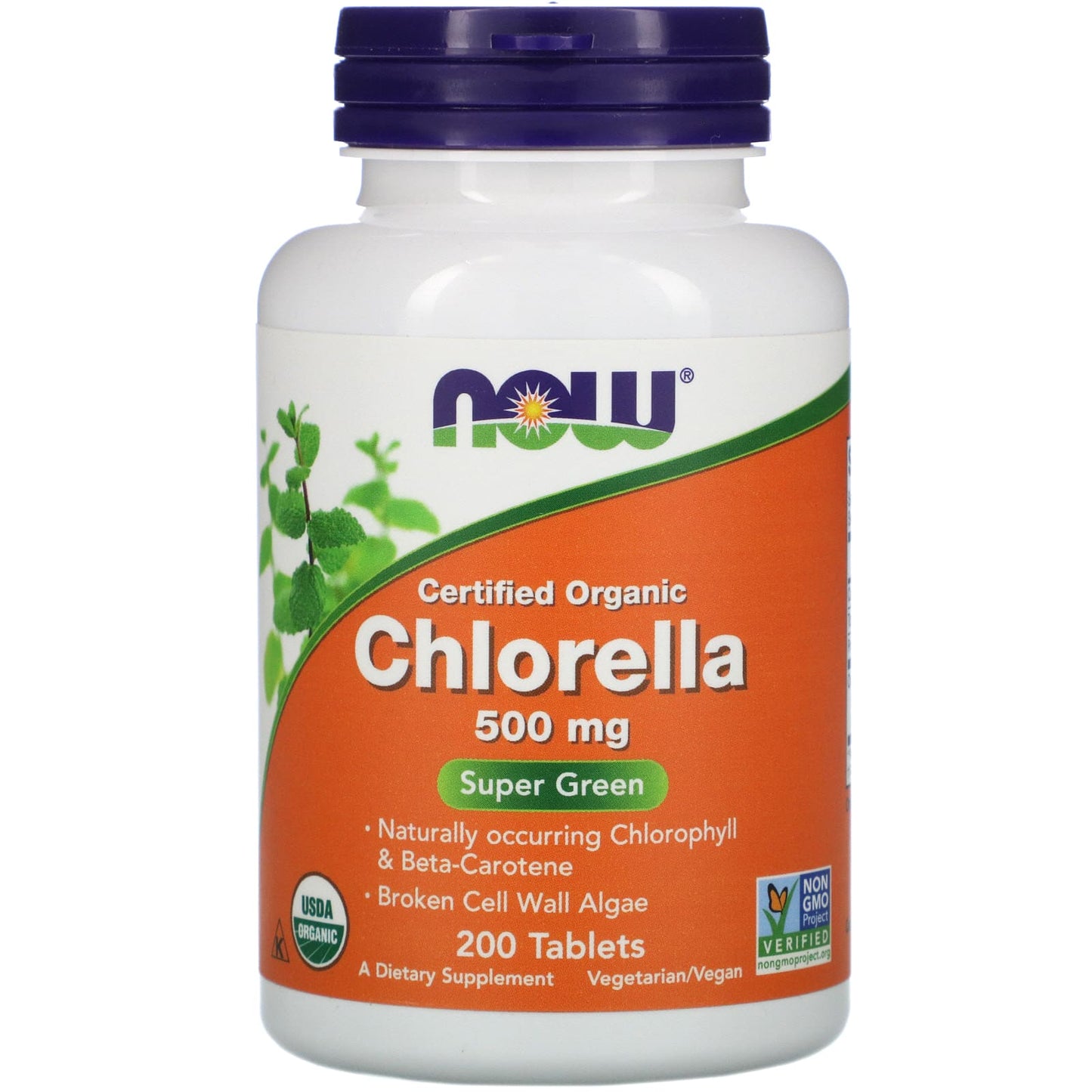 Now Foods, Chlorella 500 mg (Certified Organic), 200 Tablets UPC 733739026316 | HiLife Vitamins