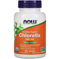 Now Foods, Chlorella 500 mg (Certified Organic), 200 Tablets UPC 733739026316 | HiLife Vitamins