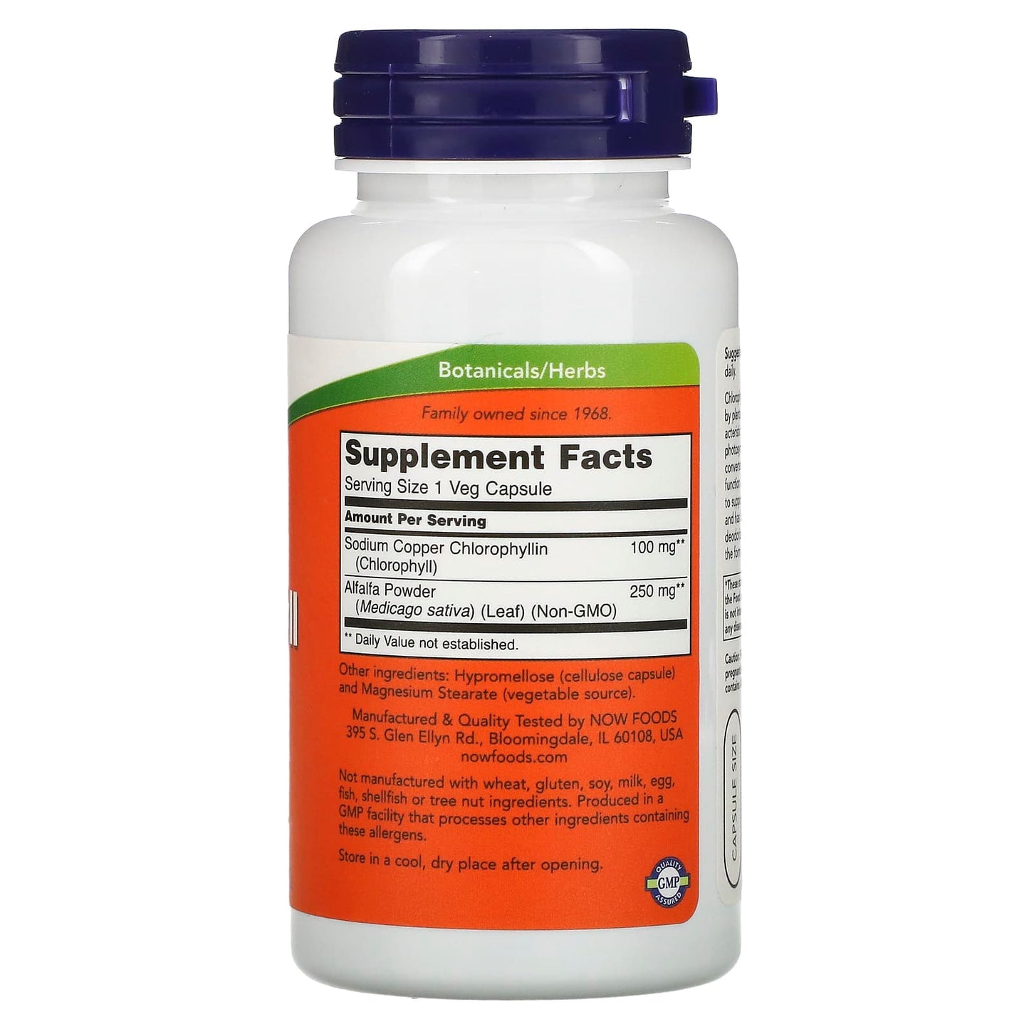 Now Foods, Chlorophyll 100 mg, 90 Capsules UPC 733739026453 | HiLife Vitamins
