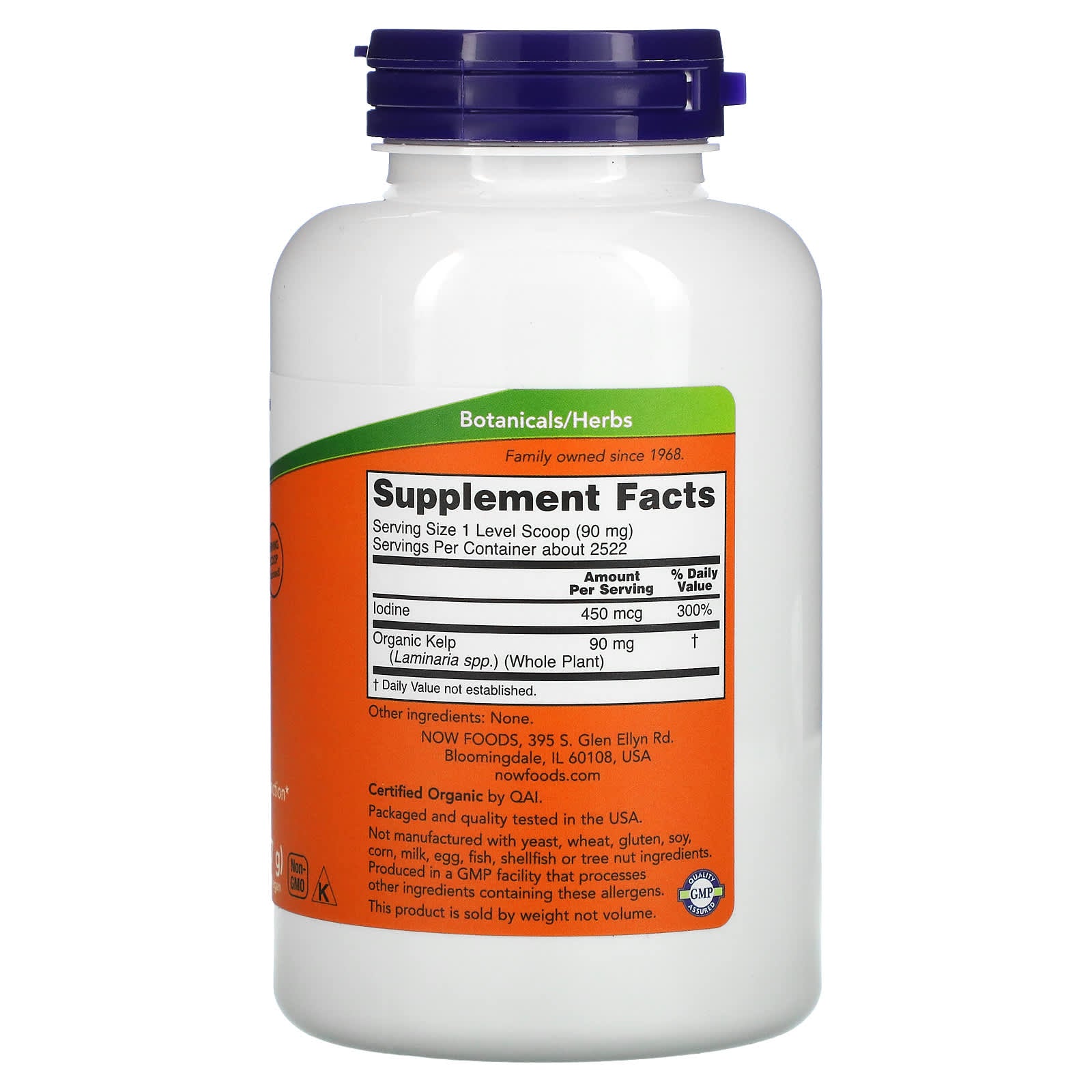 Now Foods, Organic Kelp, Pure Powder, 8 oz UPC 733739026767 | HiLife Vitamins