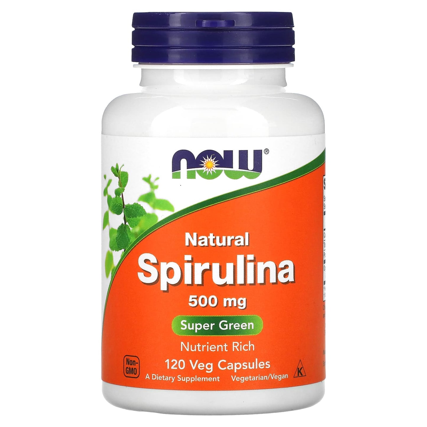 Now Foods, Spirulina 500 mg, 120 Veg Capsules UPC 733739027023 | HiLife Vitamins
