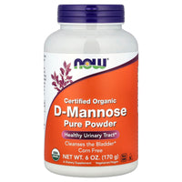 Now Foods, Certified Organic D-Mannose Pure Powder, 6 oz (170 g) Powder UPC 733739028099 | Hilife Vitamins
