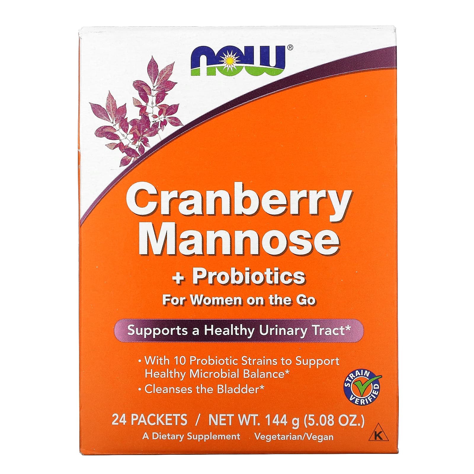 Now Foods, CRAN & MANNOSE WITH PROBIOTICS, 24 Drink Sticks UPC 733739028129 | HiLife Vitamins