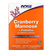 Now Foods, CRAN & MANNOSE WITH PROBIOTICS, 24 Drink Sticks UPC 733739028129 | HiLife Vitamins