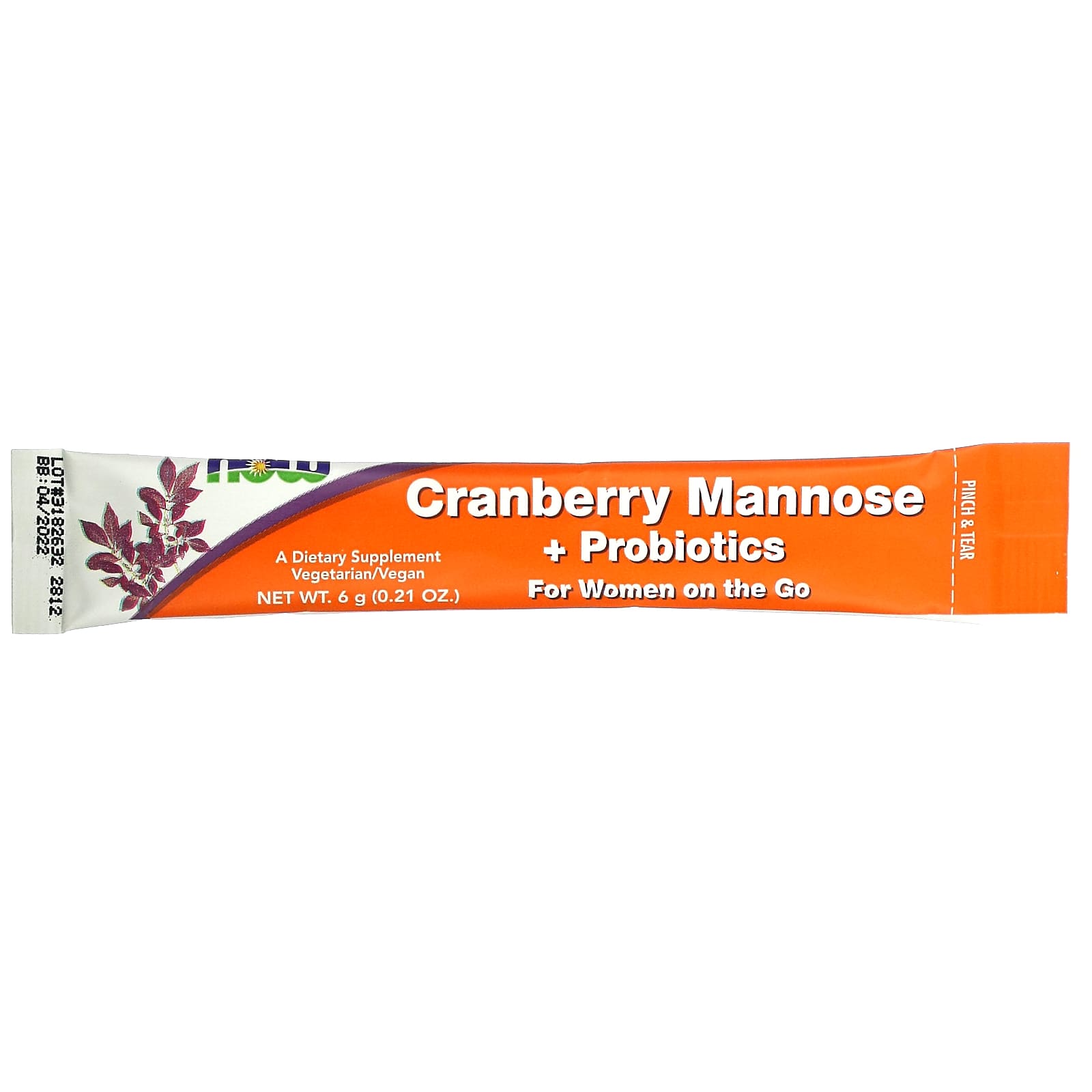 Now Foods, CRAN & MANNOSE WITH PROBIOTICS, 24 Drink Sticks UPC 733739028129 | HiLife Vitamins