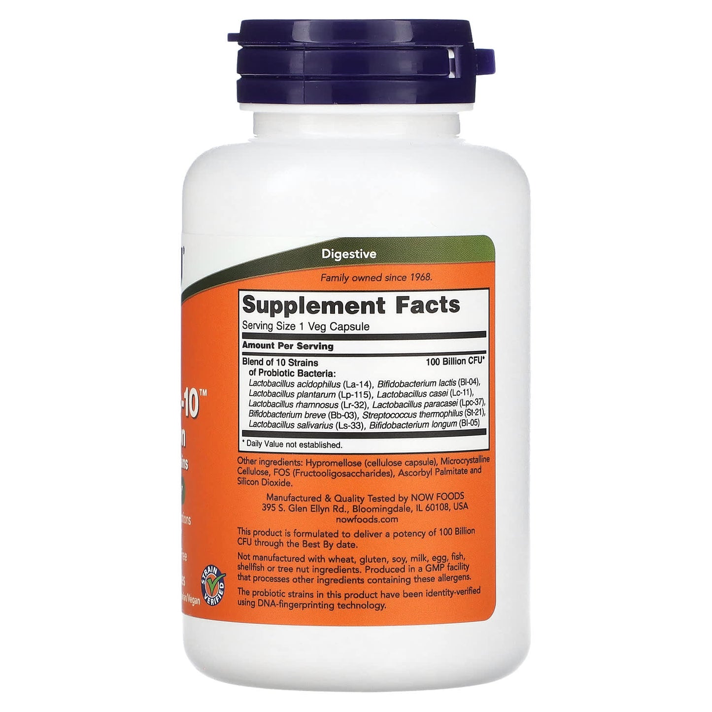 Now Foods, PROBIOTIC-10 100 BILLION, 60 Veg Caps UPC 733739029041 | HiLife Vitamins